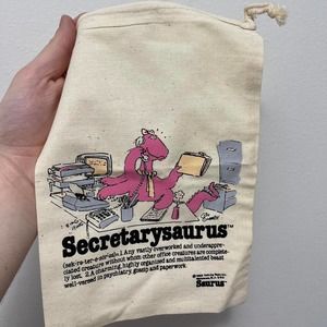 Vintage 1986 Talking Tops Drawstring Bags - Secretarysaurus & Aerobisaurus